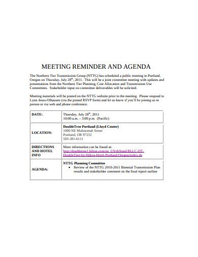 11 Meeting Reminder Templates In Pdf Doc Free And Premium Templates