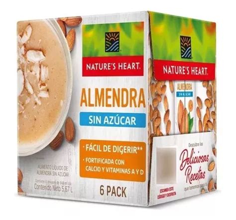 Bebida De Almendra Sin Azúcar Natures Heart 6 946 Ml Envío Gratis