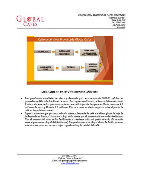 Informe De Gerencia Gesti N Global Cafes