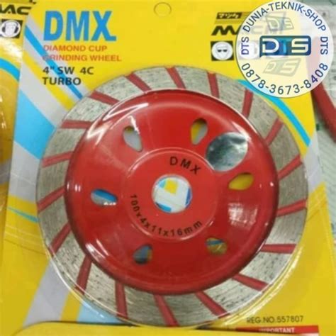 Jual Batu Gerinda Diamond Cup 4 Inch DMX TURBO CUP 4 Mata Gerinda