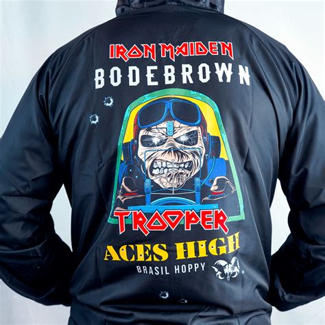 Bodebrown Jaqueta Corta Vento Trooper Aces High Iron Maiden Cerveja