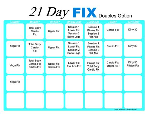 Day Fix Extreme Workout Schedule Printable Eoua Blog