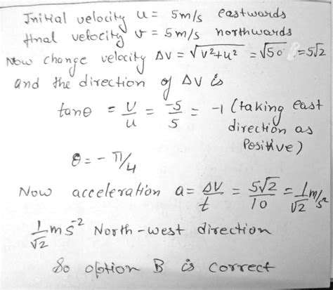 A Particle Is Moving Eastward With A Velocity Of M S In S The