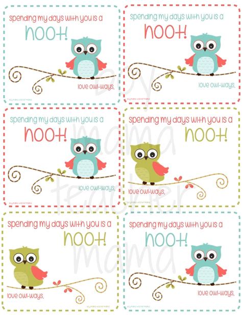 Teacher Mama: FREE Printable Owl Valentines for Teachers - Boy Mama Teacher Mama