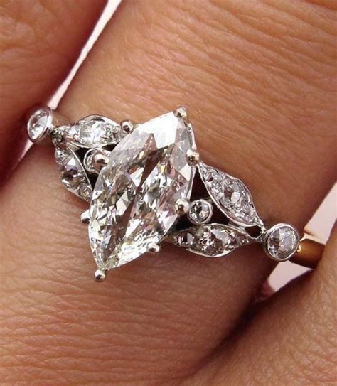 Marquise Diamond Settings Marquise Diamond Ring Engagement Antique