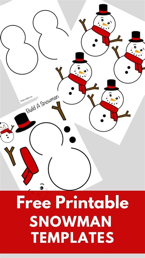 Free Printable Snowman Templates Schneemann Basteln Vorlage