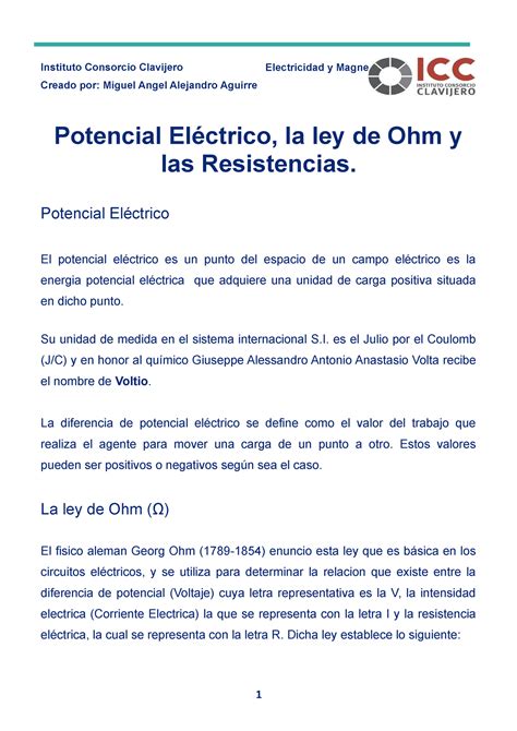 Electricidad Y Magnetismo Electricidad Y Magnetismo Potencial