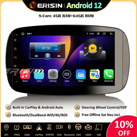 9 4GO 64GO ANDROID 12 Autoradio GPS TNT DAB CarPlay BT Pour Mercedes