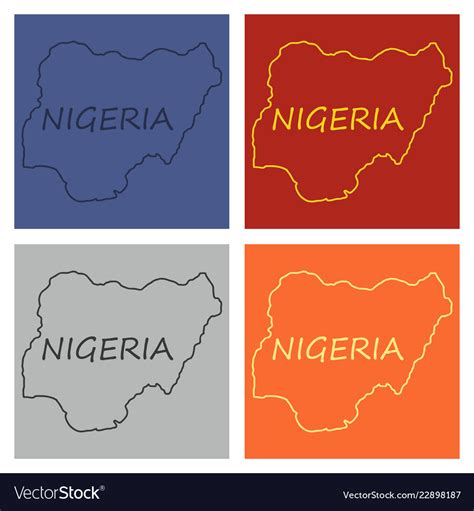 Detailed Nigeria Map Royalty Free Vector Image