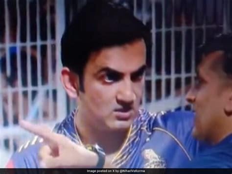 Watch Like Virat Kohli Gautam Gambhir Argues With Umpire In Kkr Vs