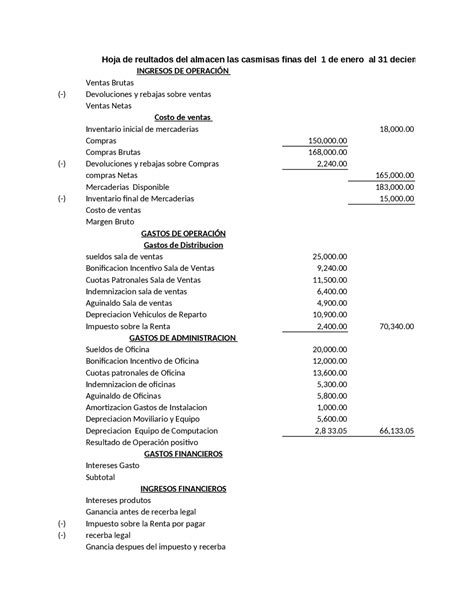 Ejercicios De Contabilidad Docsity