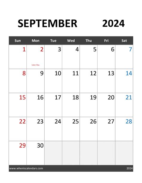 2024 Blank September Calendar To Print Monthly Calendar