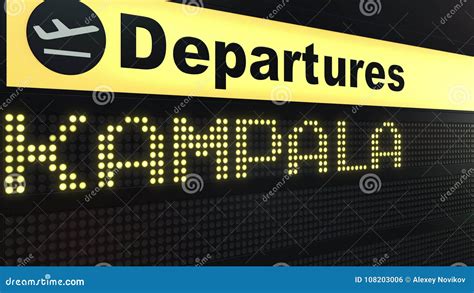 Flight To Kampala on International Airport Departures Board. Travelling ...