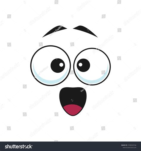 Surprised Openedeyed Emoticon Isolated Popeyed Emoji Stock Vector ...