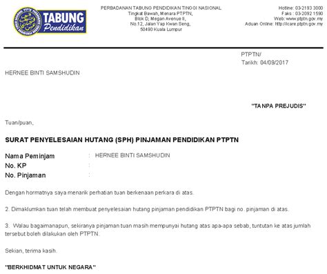 Contoh Surat Pengesahan Pembayaran Ptptn