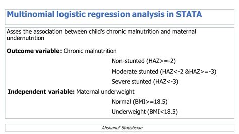 Multinomial Logistic Regression Analysis In Stata Bdhs Data Youtube