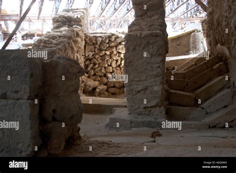 Ruins Of Ancient City Of Akrotiri Stock Photo Alamy