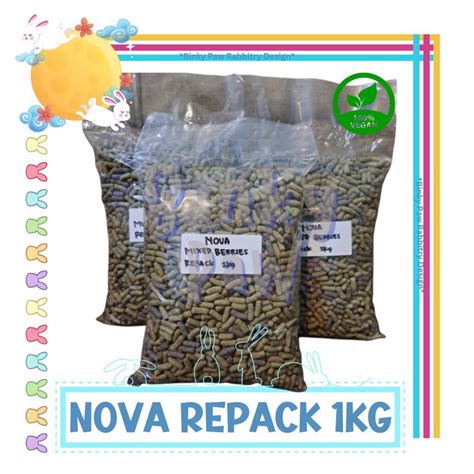 Jual Nova Alfalfa Repack 1kg Pelet Kelinci Rabbit Pellets Shopee