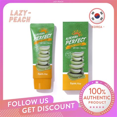 Exp 2024 2025 Farm Stay Aloe Vera Perfect Sun Cream Spf 50 Pa 70g Lazada