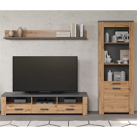 Fero Living Furniture Set In Artisan Oak And Matera With Led