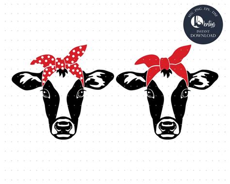 Heifer Svg Heifer Bundle With Bandana Svg Silhouette Svg Etsy