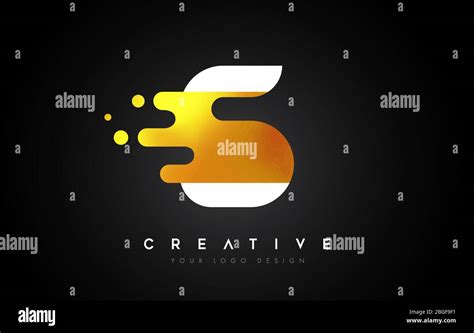 S Melted Golden Letter Logo Design Creative Golden Fluid Letter Icon