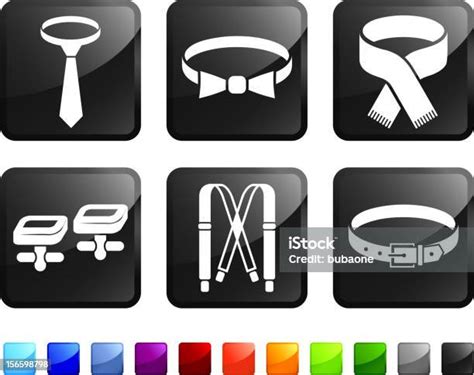 Man Clothing Accessories And Menswear Vector Icon Set Stickers Stock