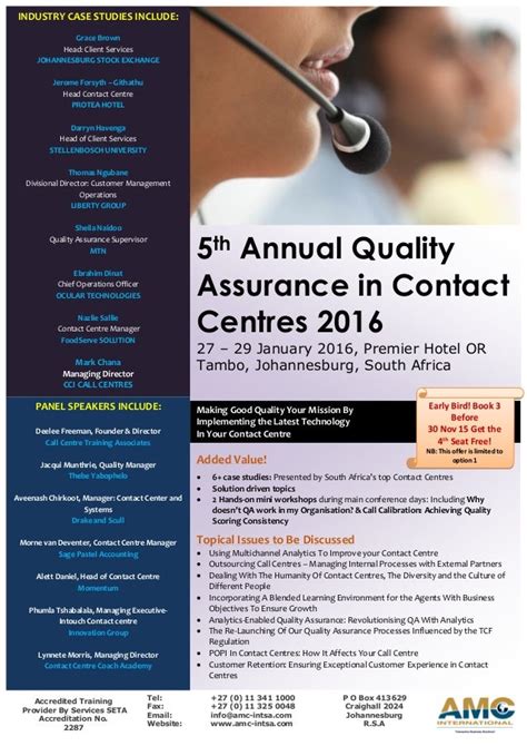 5th Annual Quality Assurance In Contact Centres 2016 002 Doc Broc…