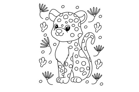 Baby Leopard Coloring Pages