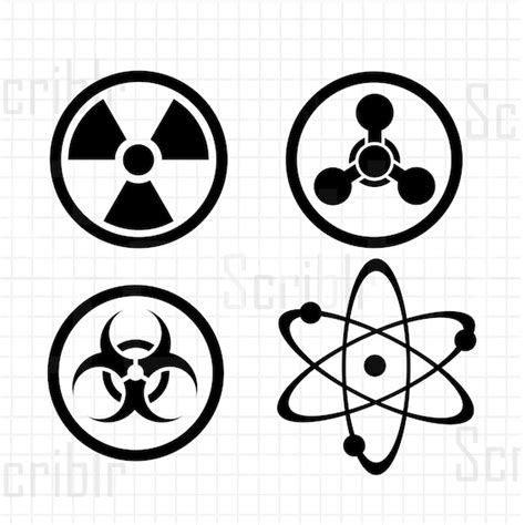 Chemical Biological Nuclear Atom Symbols SVG PNG Vector | Etsy