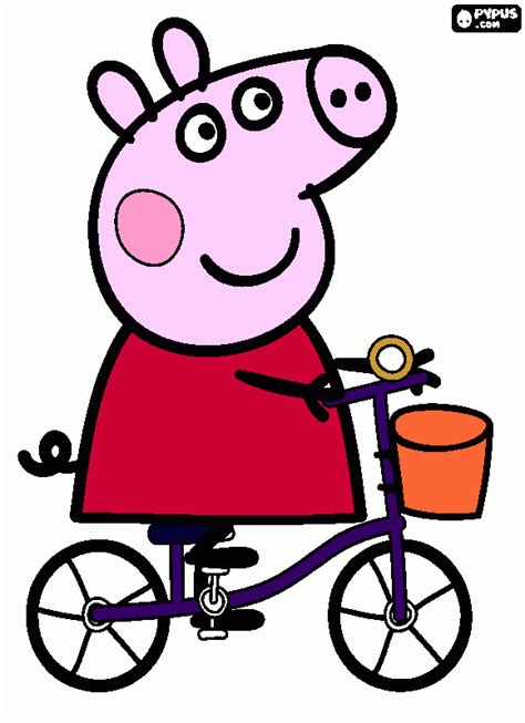 Peppa Pig En Bicicleta Disegni Da Colorare Peppa Pig Disegno Per