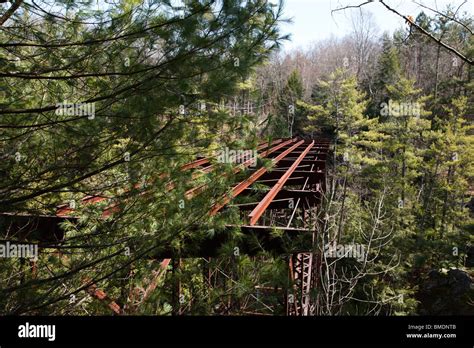 Remnants Of The Pumpkin Seed Bridge” At Livermore Falls In Campton