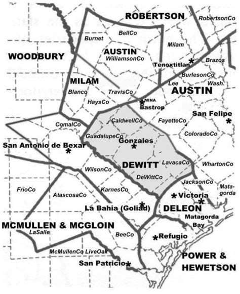 Connected Map Of Dewitts Colony Compiled From The Surveys Of Byrd