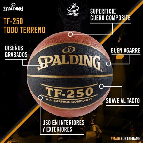 Pelota de Básket Spalding TF 250 Black Indoor Outdoor Sport Play Fitness