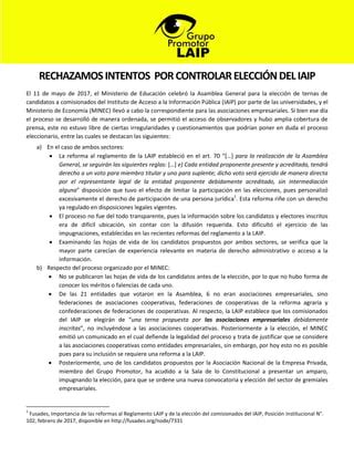 Rechazamos intentos por controlar elección del IAIP PDF