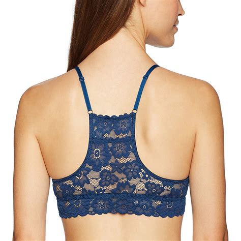 Mae Womens Lace Racerback Bralette With Removable Pads Deep Ocean