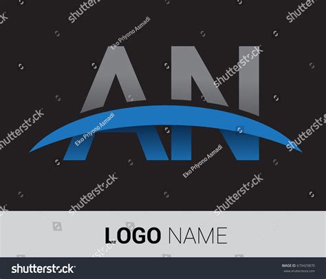 AN Initial Logo Company Name Colored Grey And Royalty Free Stock