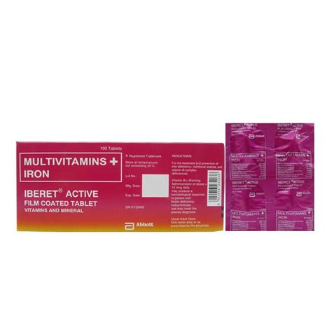 Iberet Active Multivitamins Iron Film Coated Tablet 1 S Price In The Philippines Medsgo Pharmacy