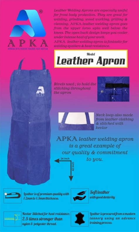 Blue Industrial Leather Apron Leather Welding Apron For Construction