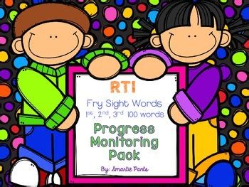 Rti Fry Sight Word Progress Monitoring Pack By Smartie Pants Tpt