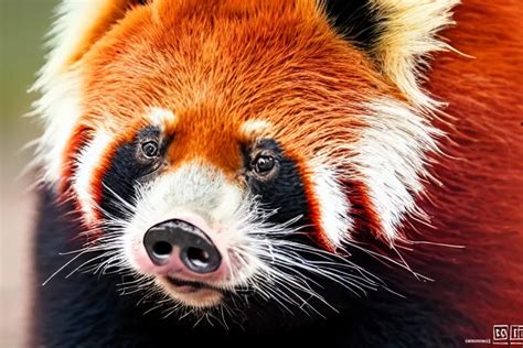 A Pig Red Panda Hybrid Hyper Realistic Realistic Stable