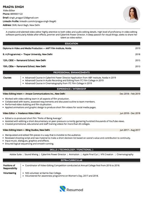 Sample Resume Of 3D Artist With Template Writing Guide Resumod Co