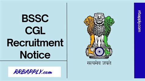 Bssc Cgl Recruitment Short Notification For Posts Rrbapply