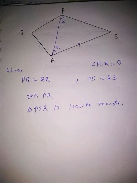 In The Figure Pqsr Is A Parallelogram Pq Cm And Qr Cm Is