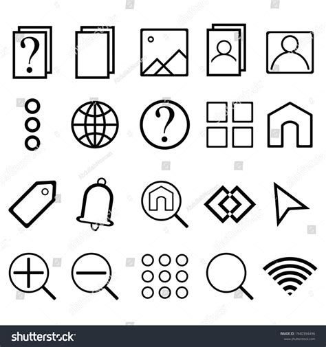 Basic Icon Set Vector Graphic Stock Vector (Royalty Free) 1940394496 ...