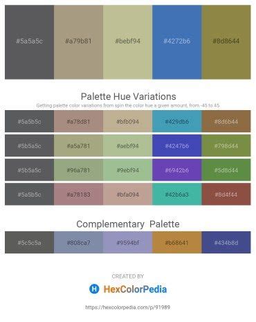 the color scheme for palette hue variations