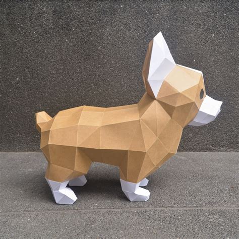 CORGI Articraft Polygonal Paper Origami Art Birthday Etsy