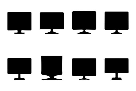 Simple Computer Monitor Illustration Set Design 48890241 Vector Art At