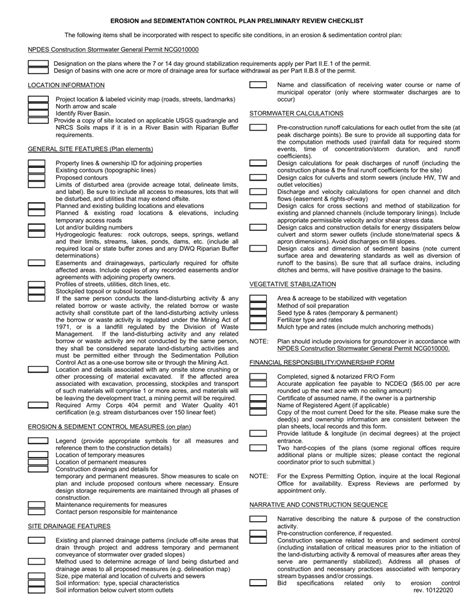 North Carolina Erosion And Sedimentation Control Plan Preliminary