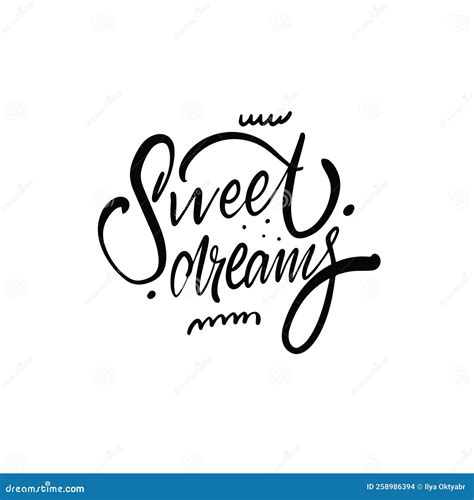 Sweet Dreams Hand Drawn Black Color Calligraphy Art Vector